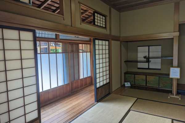 Cedar Corridors and room at the Kyu Asakura House