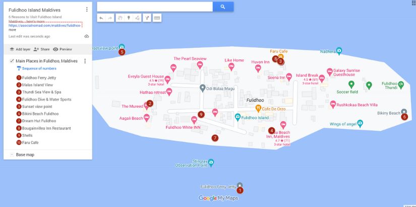 Map of Things To Do on Fulidhoo