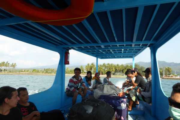 On the boat from Lombok to Gili Air