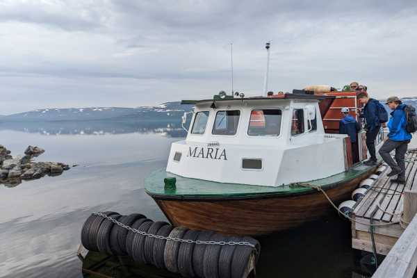 Boarding the MS Maria in Kilpisjärvi