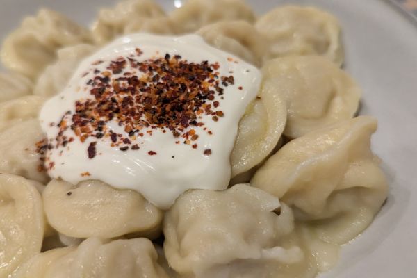 Dumplings with sour cream