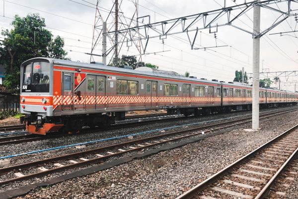 Train in Indonesia on tracks