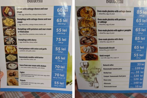 More Eco Resort Butuceni Menus