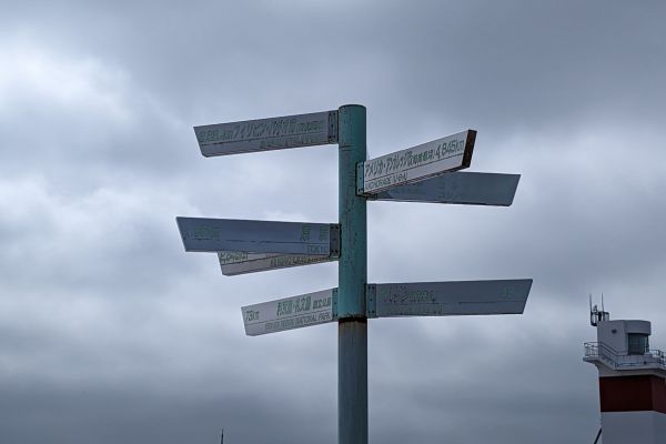 Signposts at Cape Soya