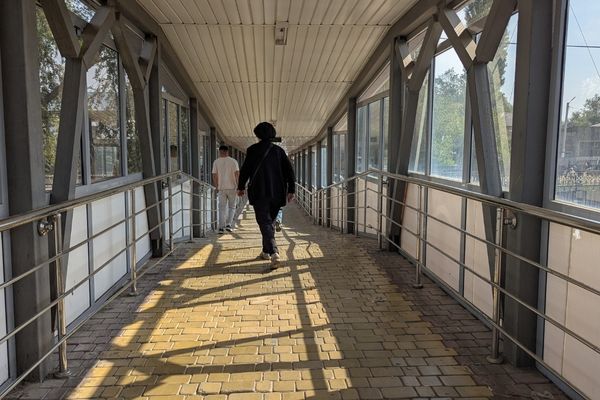 After passport control Kazak side of border