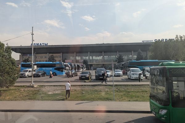Arriving at Sayran Bus Station Almaty