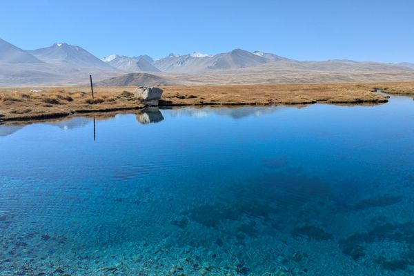 Mountain Lake Pamir Highway near Murghab