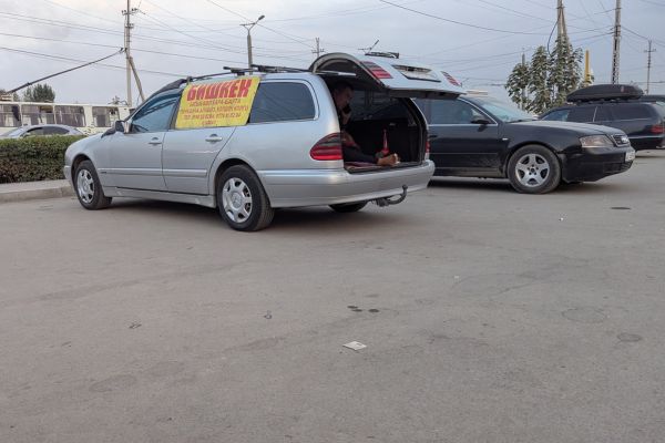 Sleeping arrangements for our driver to Bishkek