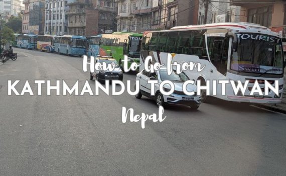 Buses lined up Kathmandu to go to Chitwan