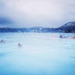 Blue Lagoon Man Floating