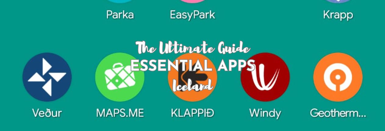 Cell phone screen with apps for Iceland
