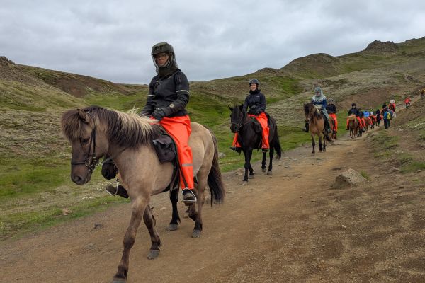 Horse Riding up to the Hot Spring River at Reykjadalur
