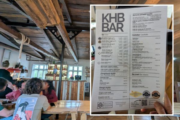 KHB Brugghús Brewery & Distillery and Menu Card