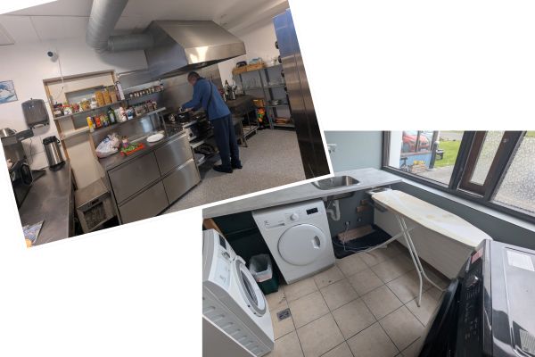 Kitchen and Laundry at the Northern Comfort Inn
