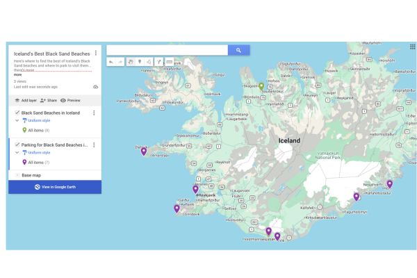 Map of Icelands Black Sand Beaches
