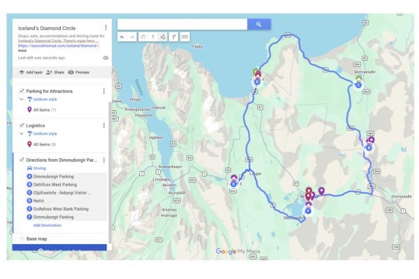 Map ofI celand's Diamond Circle