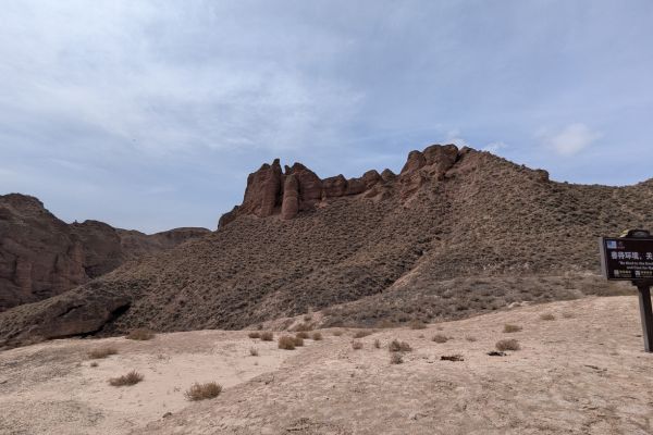 Pictographic Rock Gold Camel in Love Binggou Danxia
