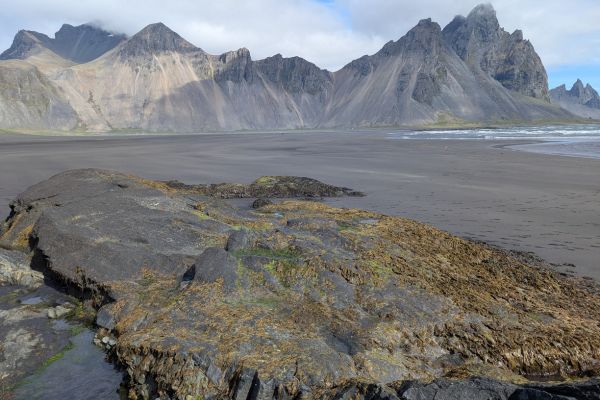 Stokknes Peninsula Vestrahorn Mountain and Black Sand Beach