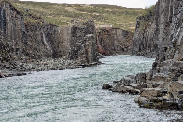 Stuðlagil Canyon down at the River