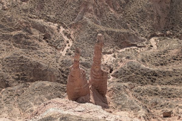 The Classic Rock Columns Waiting for Return Binggou Danxia