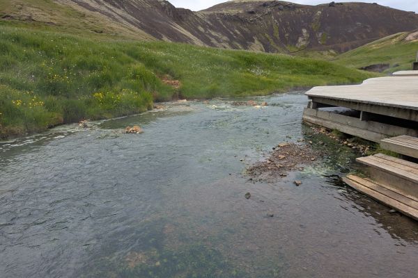 The top of the Reykjadalur Hot Spring River