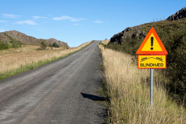 Blindhaed Blind Hill Sign in Iceland