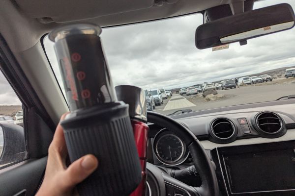 Espresso Coffee Machine and Thermos Flask at Dettifoss