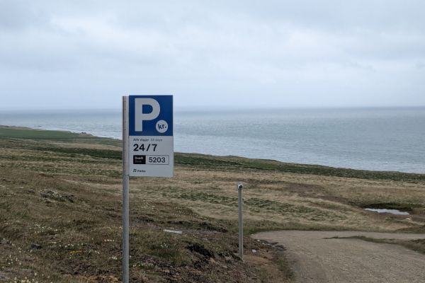 Parking sign at Hvítserkur on North Iceland
