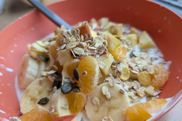 Skyr Nuts and Fruit for Breakfast in Iceland