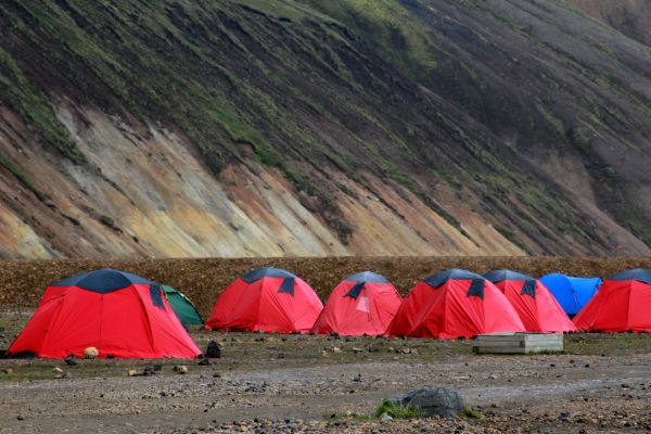 Tents at Landmannalaugar. Iceland