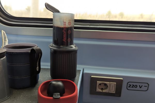 Espresso Coffee Aeropress on Kazakhstan Train
