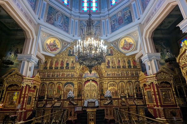 Inside The Ascension Cathedral Almaty