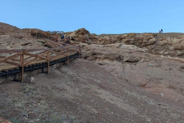 Stairs to the Canyon bottom Charyn Canyon