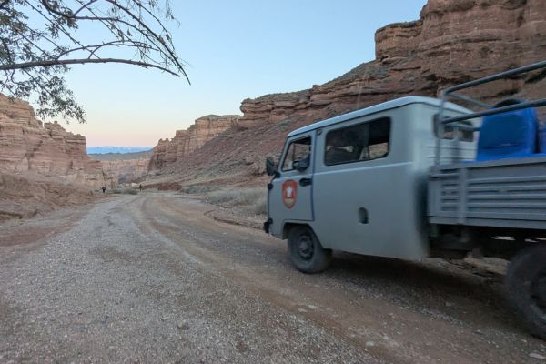 The Converted UAZ Eco Taxi at Charyn Canyon