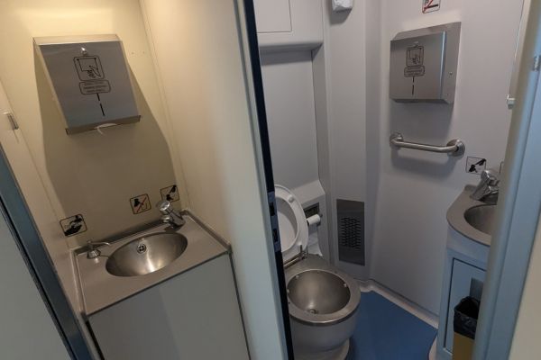 Toilet and Sink on the Almaty to Astana Train