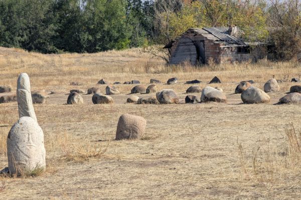 Balbals at Burana Tower Kyrgyzstan