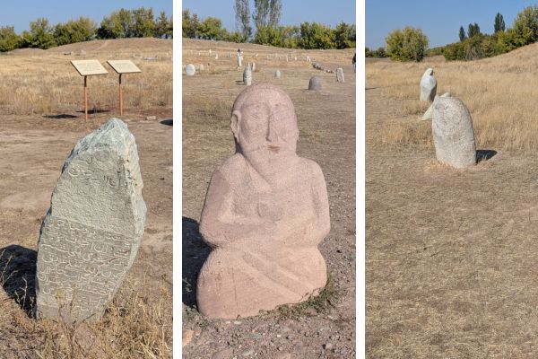 Carvings on Balbals at the Burana Tower